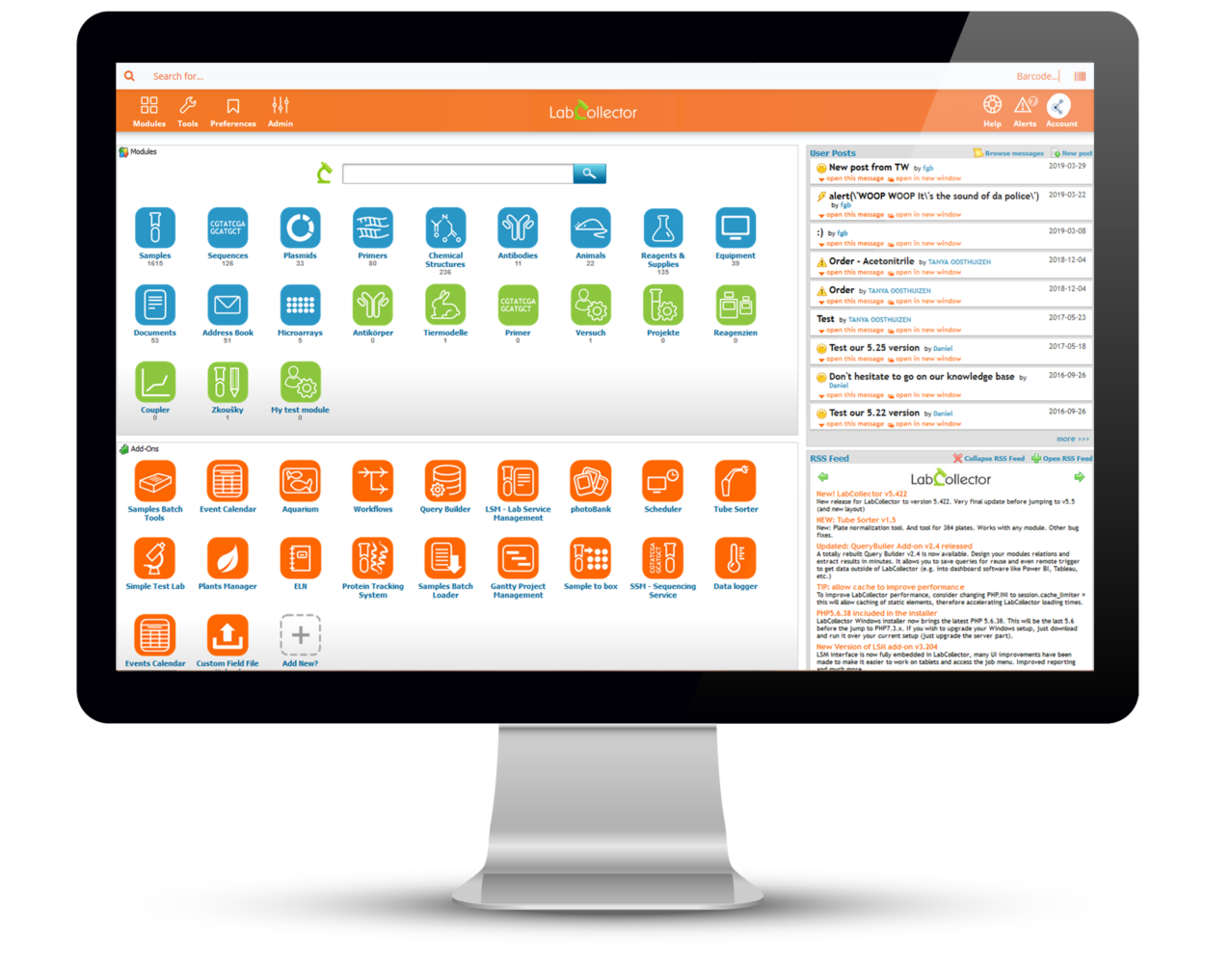 LIMS-iMac-dashboard_labcollector