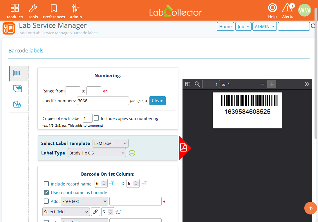 Support LabCollector LIMS